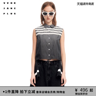 JANE 衬衫 PLUS夏季 长绒棉无袖 背心女J320460033C 新品 VVNK