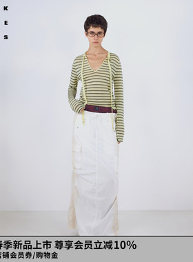 VVNK JANE PLUS2026春季新款织带条纹打底衫女J610122603A