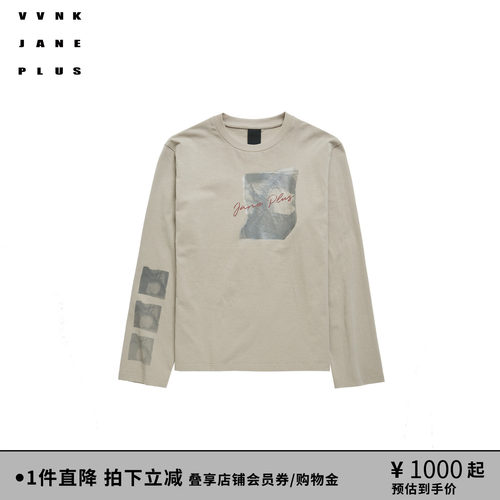 VVNK JANE PLUS秋季主题印花长袖T恤女J530575353A