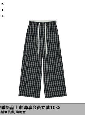 VVNK JANE PLUS2026春季新款抽绳格纹阔腿裤子女J610860042A