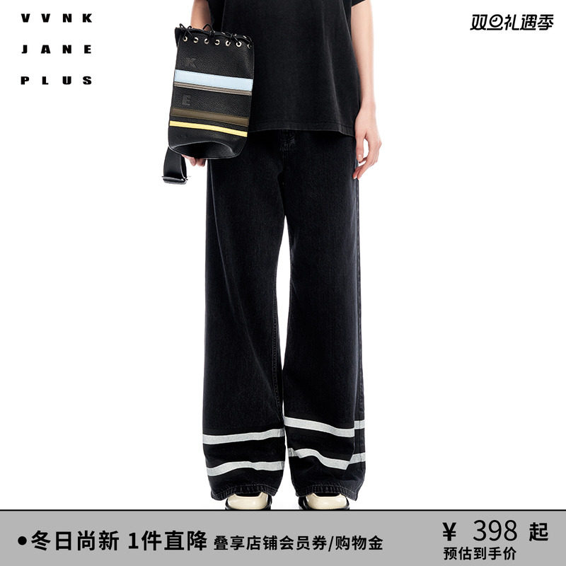 VVNKJANEPLUS斜纹阔腿裤