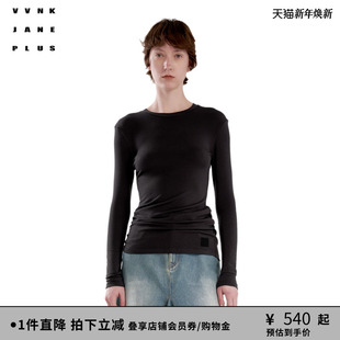 美丽诺羊毛 针织圆领打底长袖 VVNK PLUS冬新款 T恤女 JANE