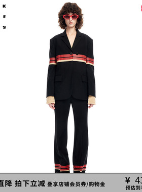 VVNK JANE PLUS秋冬新品修身罗马布弹力喇叭裤子女J312863028C