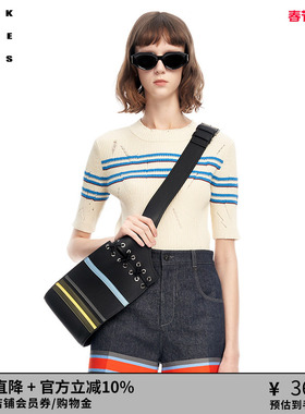 VVNK JANE PLUS春季新品中袖紧身小爬领针织套头衫女J310169653B