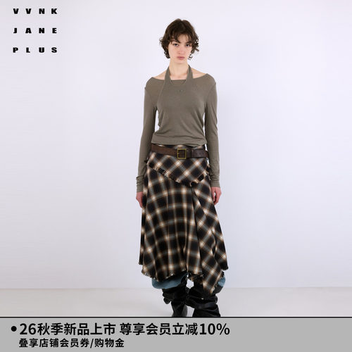 VVNK JANE PLUS2026秋季新款挂脖假两件打底衫女J634051311A