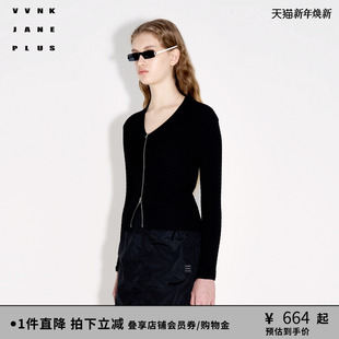 JANE 针织开衫 PLUS春季 休闲时髦V领修身 女J410264638C 新款 VVNK