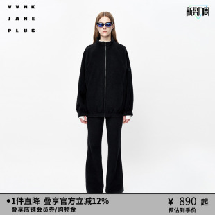 简约宽松双面抓绒立领外套女J344756363E PLUS秋冬新品 VVNK JANE