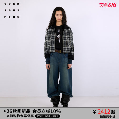 VVNK JANE PLUS2026秋季新款双面穿格纹夹克女J630354018A