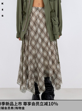 VVNK JANE PLUS2026春季新款格纹A字半裙女J610766013B