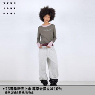 不对称剪裁长袖 VVNK 新款 PLUS2026春季 T恤女J614059311B JANE