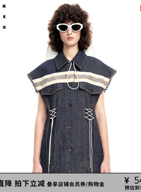 VVNK JANE PLUS春季新品复古帅气直身无袖牛仔马甲女J313050206A
