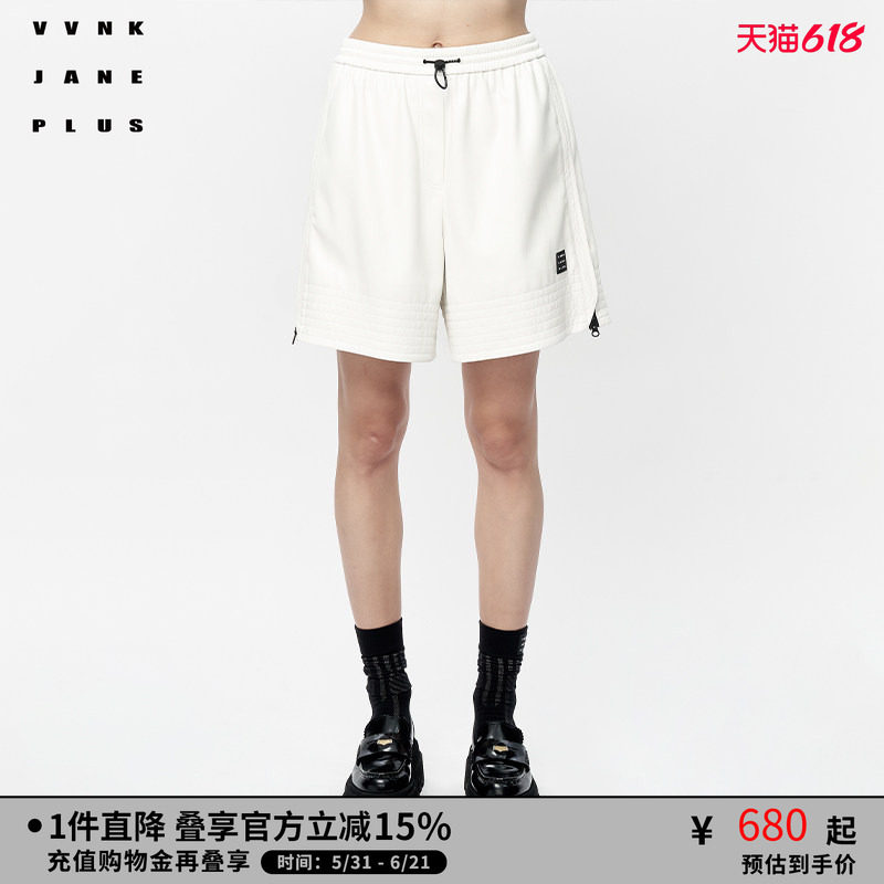 VVNK JANE PLUS设计师品牌秋季新品仿羊皮短裤子女J334861027A