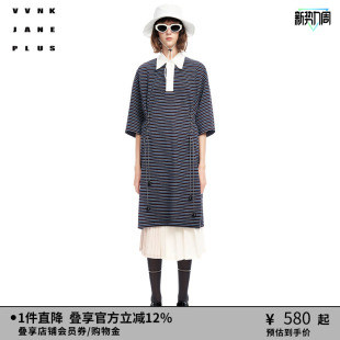 新品 PLUS春季 百搭Polo领直身T恤连衣裙女J310655307C JANE VVNK