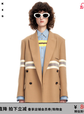 VVNK JANE PLUS春季新品慵懒男友风条纹羊毛西装女J312753001A