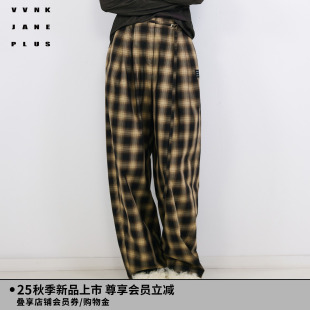 格纹宽松香蕉阔腿裤 PLUS秋季 子女J530853018A JANE VVNK