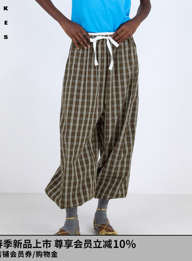 VVNK JANE PLUS2026春季新款抽绳格纹阔腿裤子女J610860042A