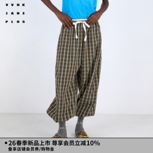 抽绳格纹阔腿裤 VVNK 新款 PLUS2026春季 子女J610860042A JANE