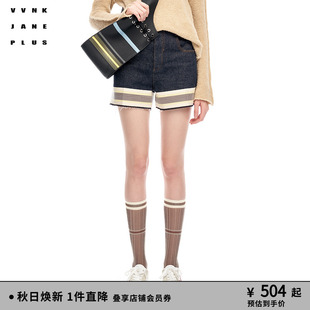 复古方型中高腰牛仔短裤 VVNK 新品 JANE 子女J311857206A PLUS春季
