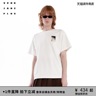 JANE VVNK PLUS秋季 新款 T恤 印花合肩短袖 艺术家合作系列