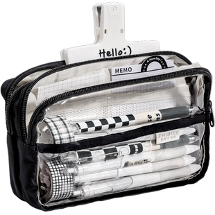 超大容量透明笔袋2026超火女孩版新款文具盒高颜值ins风初中生简约铅笔盒高中女生2025年文具收纳笔盒男生款