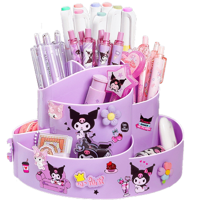 送正版库洛米贴纸360度旋转笔筒