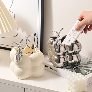 笔筒轻奢高级感收纳盒办公室桌面装饰品家居玄关客厅房间摆件创意实用的小众礼品送女生结婚伴手礼礼物回礼