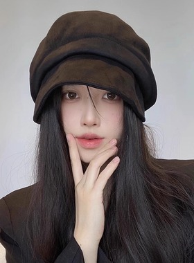 Monstar Lee日本设计师联名款渔夫帽女冬季大头围贝雷帽堆堆帽子