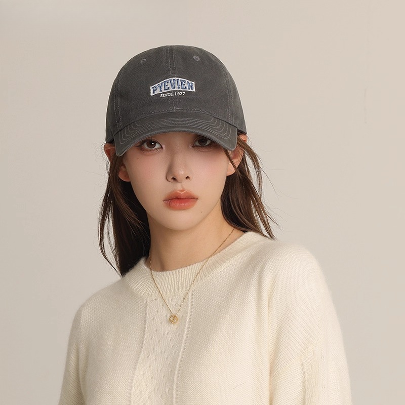 Monstar Lee日本设计师联名款脏橘色棒球帽子女纯棉鸭舌帽显脸小