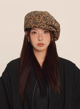 FaceLee日本设计师联名款贝雷帽子女前进帽秋冬季画家帽报童帽