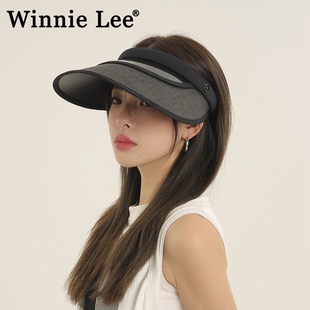 Winnie 大檐黑胶遮阳帽空顶防晒帽子太阳帽女 Lee日本设计师联名款