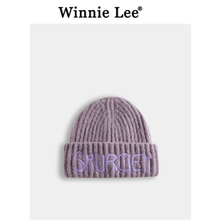 Winnie Lee日本设计师联名款毛线帽子秋冬季大头围加厚保暖针织帽