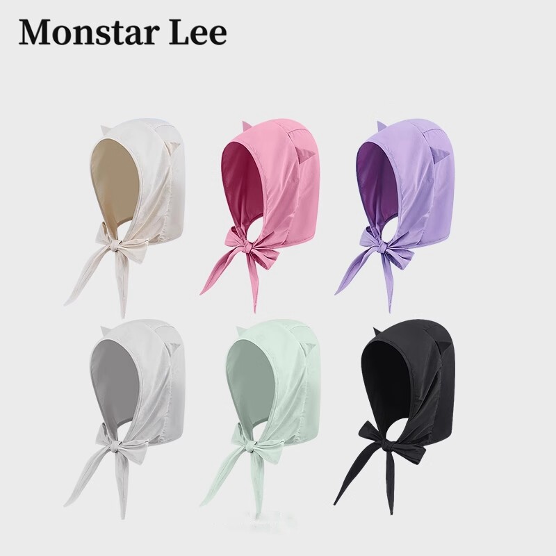 Monstar Lee日本设计师联名款小恶魔系带头巾帽遮阳速干防晒帽子