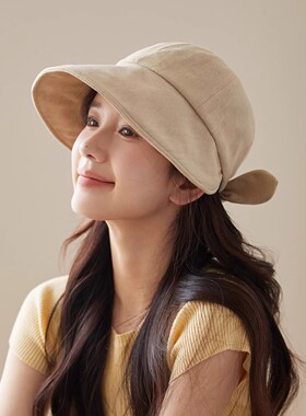 Monstar Lee日本设计师联名款夏季防晒帽女鸭舌帽渔夫帽子显脸小