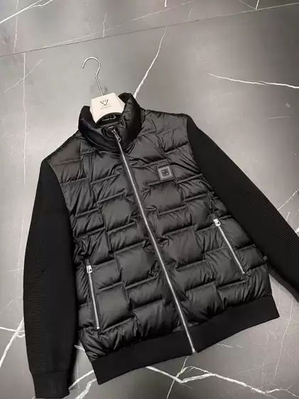 5812 Autumn and Winter Men's New Stand-Up Collar Knitted Sleeve Fleece Jacket Casual Versatile Stylish Handsome Simple