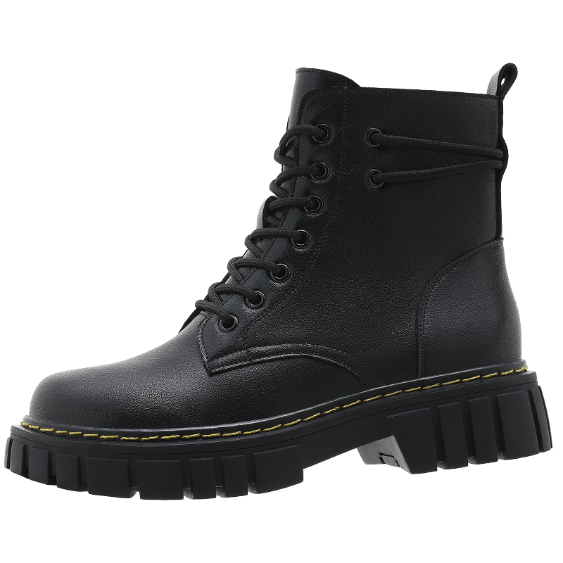 PM 厚底春秋马丁靴女款时尚洋气英伦风小个子短靴子断码清仓女鞋