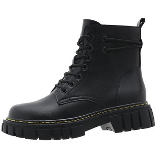 PM 厚底春秋马丁靴女款时尚洋气英伦风小个子短靴子断码清仓女鞋