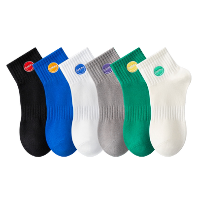 运动吸汗透气秋季男生刺绣标短袜