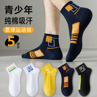 青少年纯棉防臭短袜男初中生男童运动浅口男袜秋季 诸暨袜全棉 男款