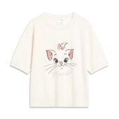 女士2023夏季 T恤AMBT116 新款 套头衫 修身 李宁X迪尼士玛丽猫短袖