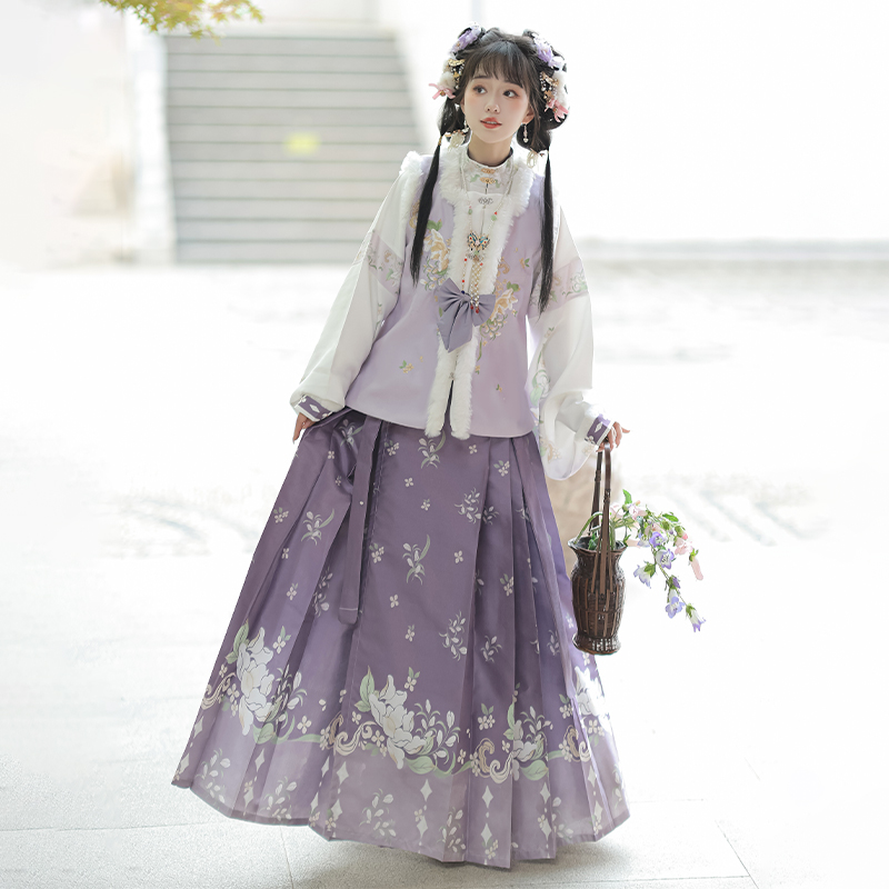 方领比甲竖领对襟衬衫马面裙