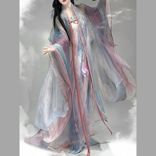 花小衣原创汉服女【玉染琉璃】唐制齐胸刺绣诃子裙古风日常春夏款