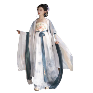 花小衣原创汉服【牡丹亭】唐制刺绣大袖衫诃子裙汉元素日常春夏款