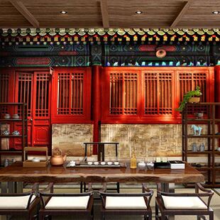 故宫红墙纸直播间古玩店中国古代皇宫复古建筑中式剧本杀古风壁纸