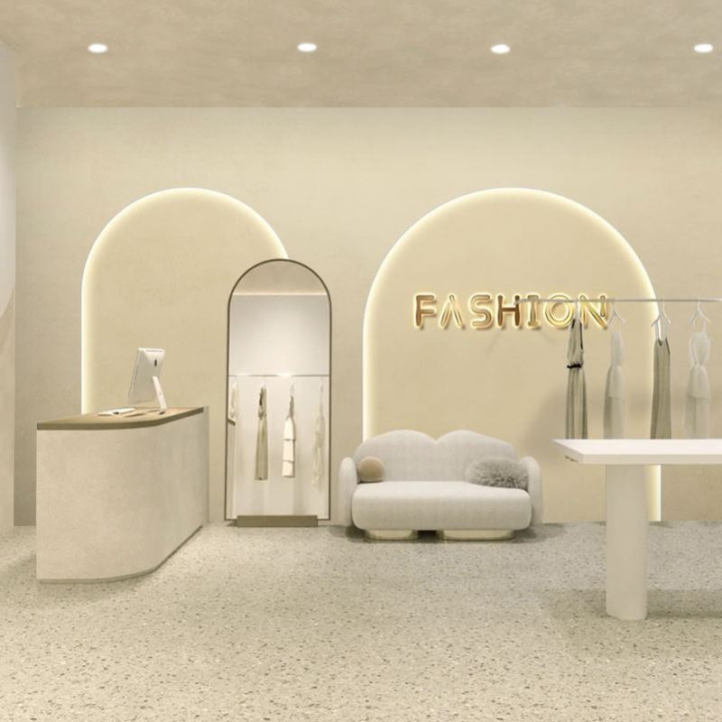 奶油风服装店壁纸法式轻奢形象墙装饰墙纸高级感直播间带货背景布