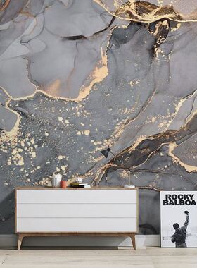 抽象艺术墙纸轻奢仿大理石纹壁纸高档肌理感墙布wallpaper mural