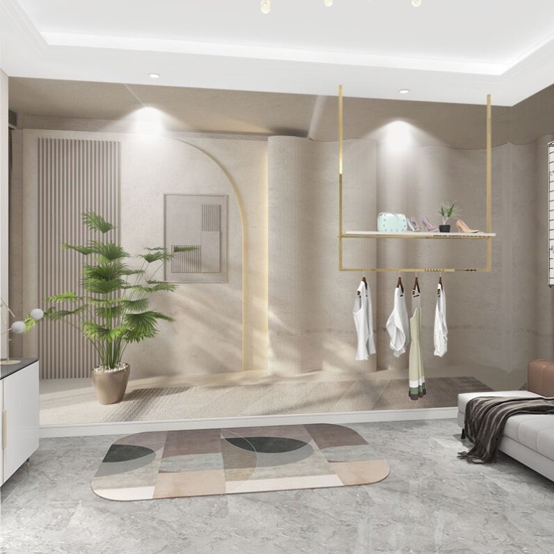 高级感3d立体逼真实景图直播间背景墙女装服装店视觉延伸空间壁纸