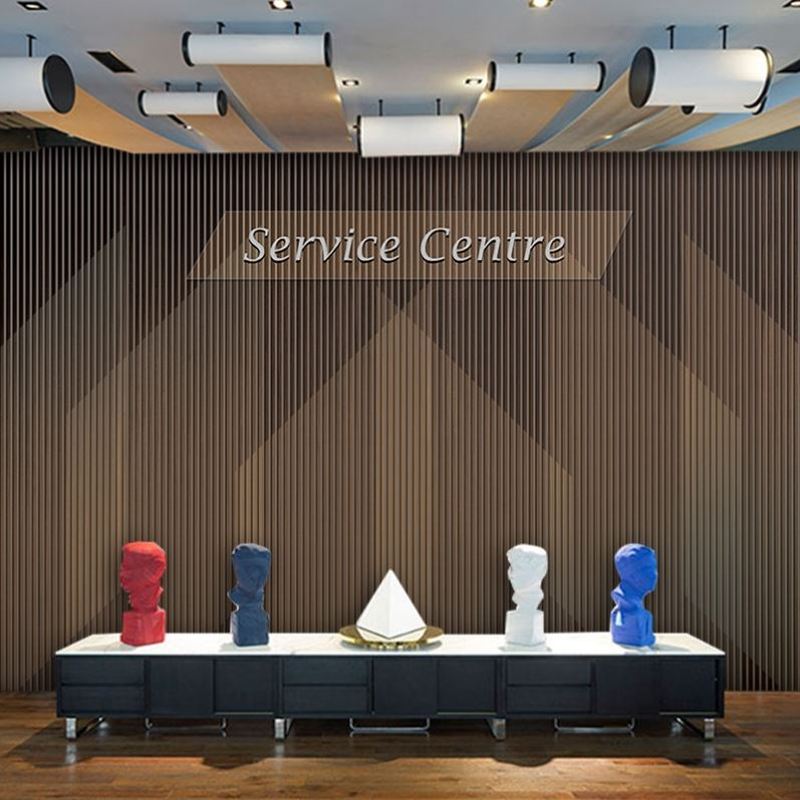 棕色木饰面壁纸会所酒店前台KTV直播间背景木条胡桃木色木纹墙纸