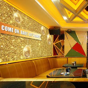 KTV歌舞厅闪光亮片墙纸彩球炫酷酒吧墙布网红翅膀奶茶小吃店壁布