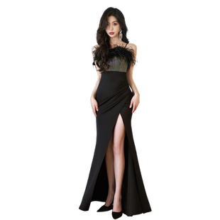 高定晚礼服女2025新款高级感高端年会主持人名媛宴会吊带鱼尾高贵