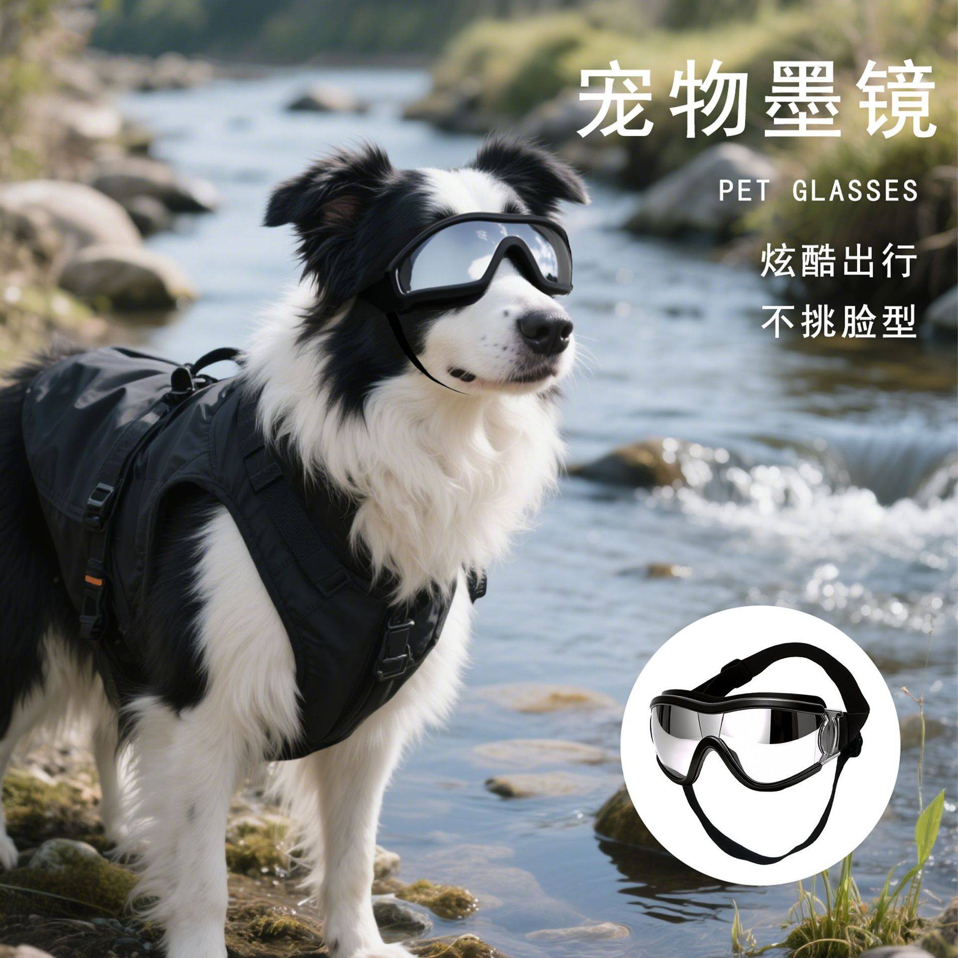 宠物眼镜狗狗墨镜头饰柯基边牧防风眼镜泰迪犬缅因猫护目镜太阳镜